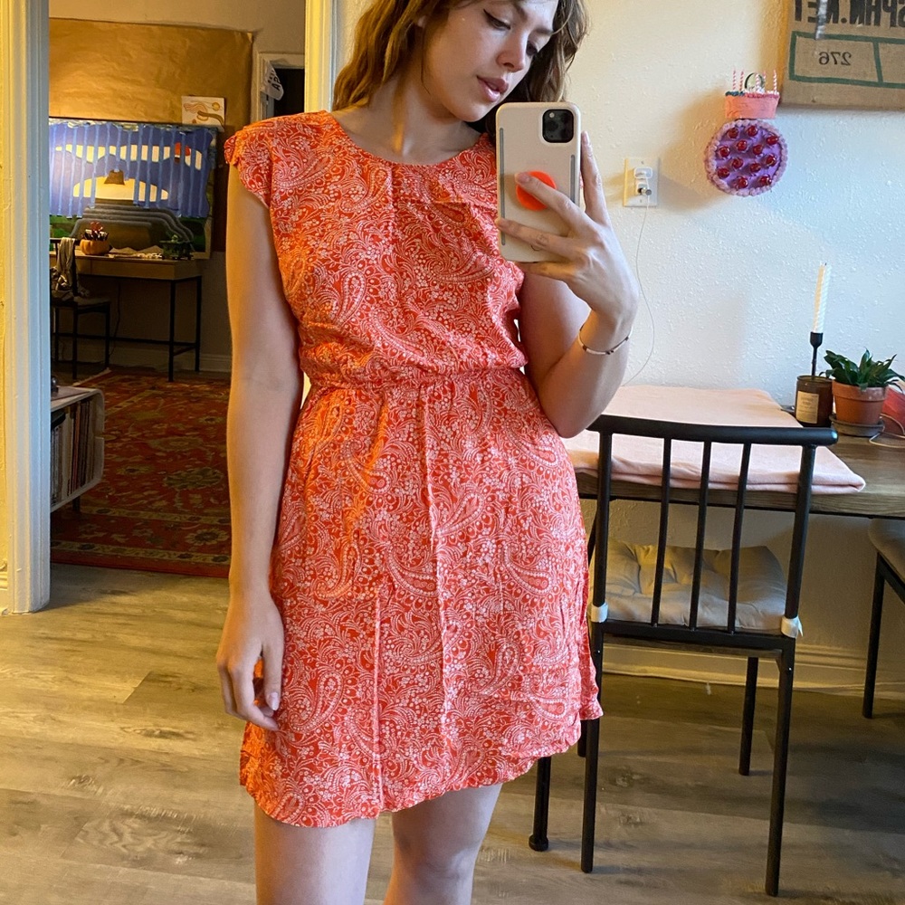 Orange paisley dress